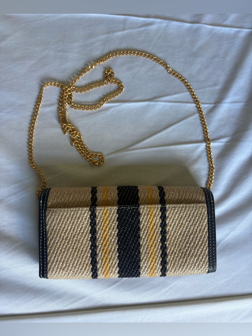 Tory Burch Juliette French Linen Chain Wallet Crossbody Bag - Picture 2 of 4